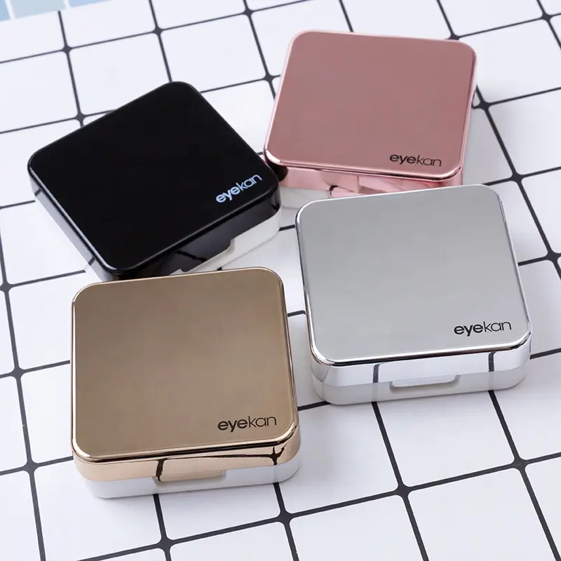 Cosmetic Contact Lenses Boxes Cases for Eye color Care Travel Kit Holder Container reflective Cover plastic contact lens case