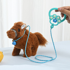 <span class=keywords><strong>Caballo</strong></span> <span class=keywords><strong>de</strong></span> Peluche Eléctrico <span class=keywords><strong>de</strong></span> Felpa Coral, Material Realista, Camina, Emite Sonidos, con Correa, Mascota Electrónica para Niños, Juguete - Product Image 3