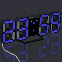 Reloj despertador de pared Digital Jumbo, con pantalla de brillo, LED, luz nocturna, Snooze, para el hogar, cocina, oficina, estilo moderno, Relojes de pared 3d
