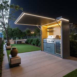 <span class=keywords><strong>Cuisine</strong></span> extérieure de luxe avec armoires modulaires, barbecue intégré et évier en acrylique - Product Image 1