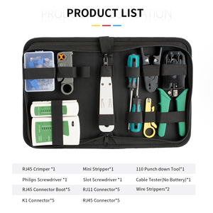 Chuyên nghiệp Lan Mạng Cáp cài đặt Kit <span class=keywords><strong>Set</strong></span> RJ45 loại cáp Uốn tóc bồng công cụ Kit - Product Image 2