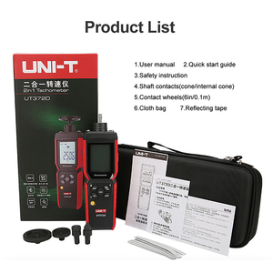 Tachymètre UNI-T UT372D 2-en-1, tachymètre laser à contact et sans contact, tacômètre numérique, compteur de régime, mesure de 1 à 19999 tr/min - Product Image 1