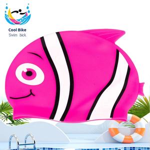 Gorro de Natación de Silicona Impermeable para Niños, Suministros de Snorkel, Logotipo Personalizado, Diseño de Tiburón y Delfín para Niños - Product Image 2