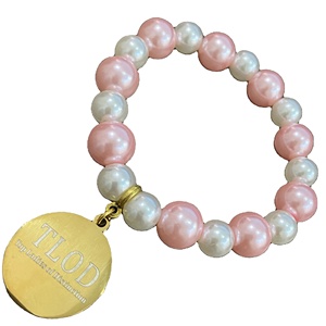 TLOD <span class=keywords><strong>rosa</strong></span> bianco perle <span class=keywords><strong>bracciale</strong></span> Top signore di distinzione oro <span class=keywords><strong>acciaio</strong></span> inossidabile Charm braccialetto elastico gioielli sorellanza per le donne - Product Image 1