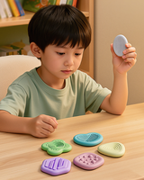 Lot de 6 pierres sensorielles anti-stress en silicone sans BPA avec boîte de rangement pour enfants et adultes atteints d'autisme, de TDAH, de stress et d'anxiété