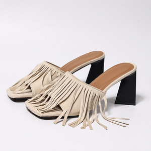 Sandalias de tacón alto con correa, estilo versátil, punta abierta y tacón delgado para mujer - Product Image 1