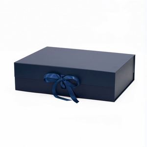 Boîtes cadeaux pliables en vrac pour produits de literie bleu marine A3 peu profondes - Product Image 1