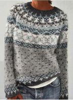 Pulls tricotés Jacquard d'hiver pour femmes Spot nouveau pull épais chaud hauts pullover avec Logo avant grande taille sweat en tricot