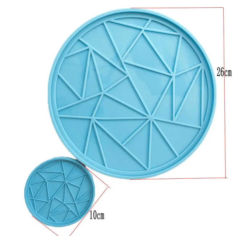 DIY Resin Epoksi Geometris Cetakan Bentuk Bulat Silikon Coaster Cetakan Berlian Lingkaran Resin Silikon Coaster Cetakan Baki Bulat