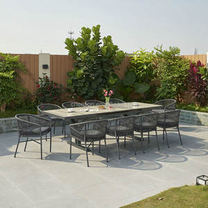 Ensembles de salle à manger d'extérieur de luxe pour <span class=keywords><strong>10</strong></span> <span class=keywords><strong>personnes</strong></span>, ensemble de table extensible en aluminium, tables et chaises d'extérieur pour restaurant, mobilier de <span class=keywords><strong>jardin</strong></span> - Product Image 1