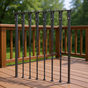 Balaustres Decorativos de Acero Galvanizado, 44 Pulgadas x 1/2 Pulgada, Balaustres Espirales Individuales para Terraza, Paquete de 10 - Product Image 2