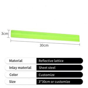 2025 Reflective PVC <b>Slap</b> Band Full Print Green Color Night Party Promotion Gifts <b>Slap</b> <b>Bracelet</b> for Sale - Product Image 4