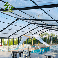 Tente de mariage personnalisée 20x30 & 20x40 en aluminium noir noble de luxe avec verre transparent pour événements extérieurs, fêtes et concerts