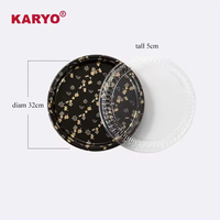 KARYO KY-321 Vente en gros Plateau à sushi rond jetable personnalisé Récipient alimentaire en plastique Boîtes à sushi avec couvercle transparent
