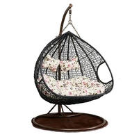Fauteuil suspendu en rotin tressé pas cher pour patio, chaise œuf Bali, mobilier d'extérieur en rotin, chaise œuf