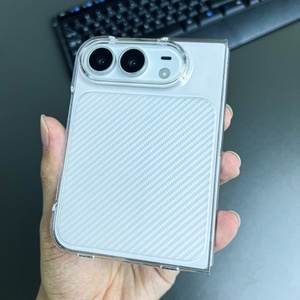 Étui de téléphone en PC dur à haute transparence avec texture en fibre de carbone pour iPhone DUO 18 Fold - Product Image 6