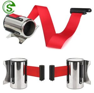 Otel güvenliği kalabalık kontrol sıra kuyruk Stanchion paslanmaz çelik geri çekilebilir kemer Stanchion - Product Image 2