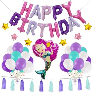 Mermaid Rifornimenti Del Partito Di <span class=keywords><strong>Compleanno</strong></span> Decorazioni Buon <span class=keywords><strong>Compleanno</strong></span> Banner Pom Poms Fiori Appesi Swirl Palloncini Per Il <span class=keywords><strong>Compleanno</strong></span> della ragazza - Product Image 2