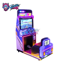 Simulateur de course automobile individuel pour enfants, parc coloré, couleur personnalisée, machine de jeu d'arcade à pièces pour enfants