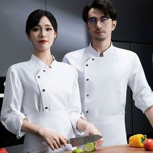 ชุดยูนิฟอร์มพนักงานหญิงสำหรับงานครัว แขนสั้น ไซส์ XS สีขาว เสื้อแจ็คเก็ตผ้าฝ้ายสีม่วงสำหรับเชฟร้านอาหารหรู พร้อมรูปภาพ - Product Image 1