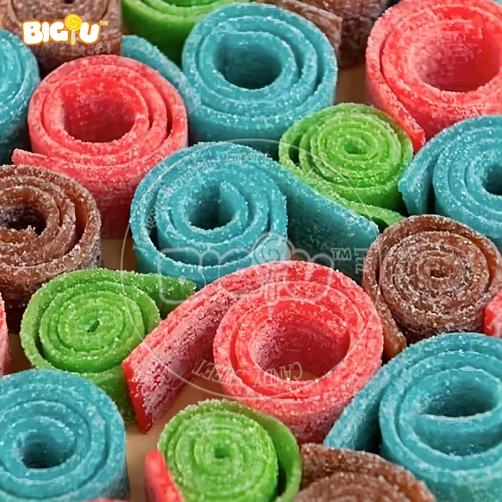 New Product Colorful Gummy Rolls Customized Personal Label Fruit Tape Measure Sour Gummy Rolls