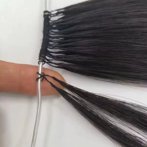 Extensions <span class=keywords><strong>de</strong></span> <span class=keywords><strong>cheveux</strong></span> humains au crochet à la ligne, avec nœuds invisibles, pré-séparées, sans nœuds, effet plume, 100% Remy - Product Image 2