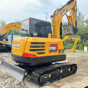 Used Sany SY55C Mini Excavator 5.8Ton Engine Euro5 Zero Tail Swing Digger For Colombia Turkey Africa Construction - Product Image 2