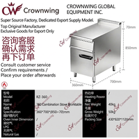 Fourneau de cuisson commercial en acier inoxydable avec plancha, table de travail et friteuse intégrées pour cuisine de restaurant occidental