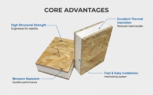 Panneau <span class=keywords><strong>isolant</strong></span> structurel SIP <span class=keywords><strong>OSB</strong></span> avec âme en EPS pour murs, toitures et sols, matériaux de construction préfabriqués à économie d'énergie - Product Image 3