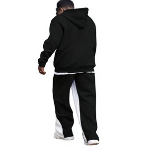 Men's Winter Breathable Streetwear Hoodie Sweatpants <b>Set</b> | Custom Logo Front Digital Printing OEM Service Plus Size 400g Fleece - Product Image 5