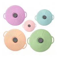 Grands couvercles réutilisables en silicone écologiques pour casseroles et bols, empilables, pour plats, accessoires de cuisine, ustensiles de cuisson, lavage à la main uniquement