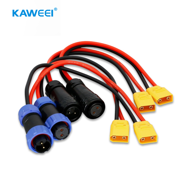 Custom XT60/GX16 Aviation Plug Power Extension Cable 60A 100A DC500V IP68 Waterproof PVC Insulation Electronic RC Model Battery