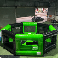 Jeu de machine interactive gonflable rotative durable 360 °   Arène de défi rotative pour événements en plein air et team building