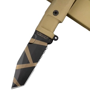 มีดพกยุทธวิธี ER Fulcrum คุณภาพสูง ใบมีดสแตนเลส ด้ามไม้วอลนัท ปลอกยาง สำหรับการล่าสัตว์ DIY ปรับแต่งได้ - Product Image 2