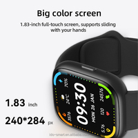 Nuevo reloj inteligente de moda Premium HD de 1,83 ", rastreador de salud, multideporte, BT, llamada, IP68, resistente al agua, batería de larga duración para IOS y Android