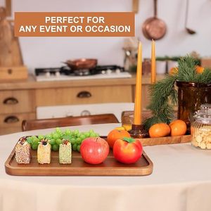 Acacia Wood Serving <b>Tray</b> Rectangular Durable Household Cheese Board <b>Snack</b> Plate Dessert <b>Tray</b> For Home Use - Product Image 4
