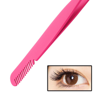 Pince à épiler pour sourcils en acier inoxydable à pointe en fibre en forme de L à 45 et 90 degrés, marque privée