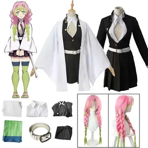 Costume de <span class=keywords><strong>Cosplay</strong></span> Anime Kanroji <span class=keywords><strong>Mitsuri</strong></span>, Robe Kimono Haori, Perruque, Vêtements, Déguisement d'Halloween pour Adultes et Enfants - Product Image 1