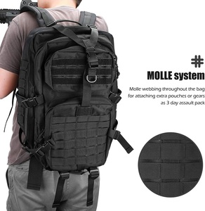 Mochila Táctica Molle Negra para Hombre, 40L, con Correa de Hombro Acolchada y Cinturón, para Senderismo, Ciclismo, Caza, Camping, Trekking - Product Image 2