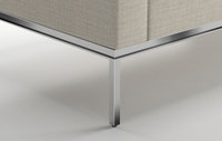 Canapé en cuir et tissu velours au design moderne pour hall d'hôtel, restaurant, bureau, ensemble de canapés en acier inoxydable personnalisé OEM