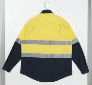 Usine personnalisé <span class=keywords><strong>jaune</strong></span> hommes <span class=keywords><strong>surchemise</strong></span> vestes en gros 100% Nylon vêtements de travail à manches longues mode décontracté extérieur chemise veste - Product Image 2