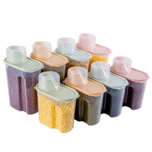 2.5L คอนเทนเนอร์พลาสติกธัญพืชอาหารแห้งแป้ง Bin สัตว์เลี้ยงสุนัขแมวเครื่องจ่ายอาหารพร้อมถ้วยตวงสําหรับใช้ในครัว - Product Image 6