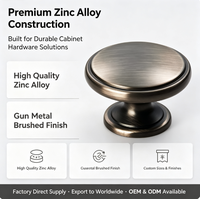 Alliage de Zinc armoire meubles tiroir bouton champignon cuisine placard porte boutons armoire tirer poignée
