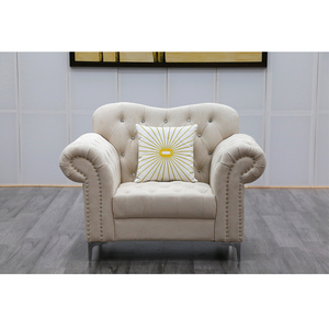 ชุดโซฟาแบบแบ่งส่วนขาสแตนเลสสำหรับห้องนั่งเล่นโรงแรมล็อบบี้เฟอร์นิเจอร์พักผ่อน - Product Image 1