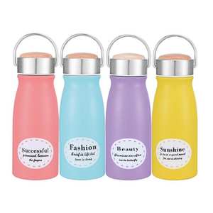 Bouteille d'eau isotherme 350 ml (12 oz) à couvercle étroit, en acier inoxydable, double paroi, avec poignée, pour le sport – Vente en gros pour marques privées - Product Image 1