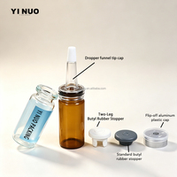 3ml-15ml Özel Baskılı Şeffaf Buzlu Cam Şişeler, Bütil Tıpa ve Alüminyum Kapak, Endüstriyel Kullanım İçin Özel Markalama