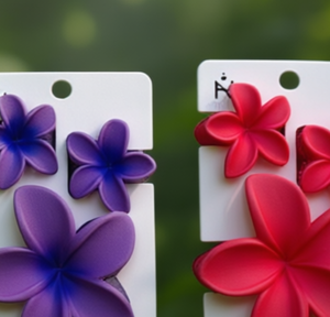 Fermagli per capelli Nz opachi bicolore a forma di fiore, 6 cm, in plastica, da donna, stile casual, alta qualità, confezione in cartone - Product Image 6
