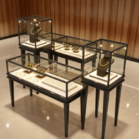LED-Beleuchtung Eisen und Glas Schmuck Vitrine Metall Theke Tisch für Store Showcase Display