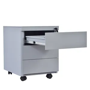 Räder 3 Schubladen Bürotisch Schrankkammer Holzschlüssel abschließbarer Ablageschrank Metall-Filetschrank Büromöbel