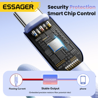 ESSAGER ES-X73 3A 1M 2M Tressé Téléphone Type C à Type C Données Câble De Charge Rapide Usb 60W Type-C Câbles
